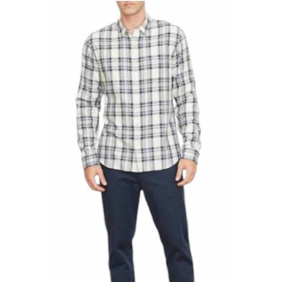 NEW VINCE men's ocean plaid shirt in coastal plaid - Picture 1 of 2